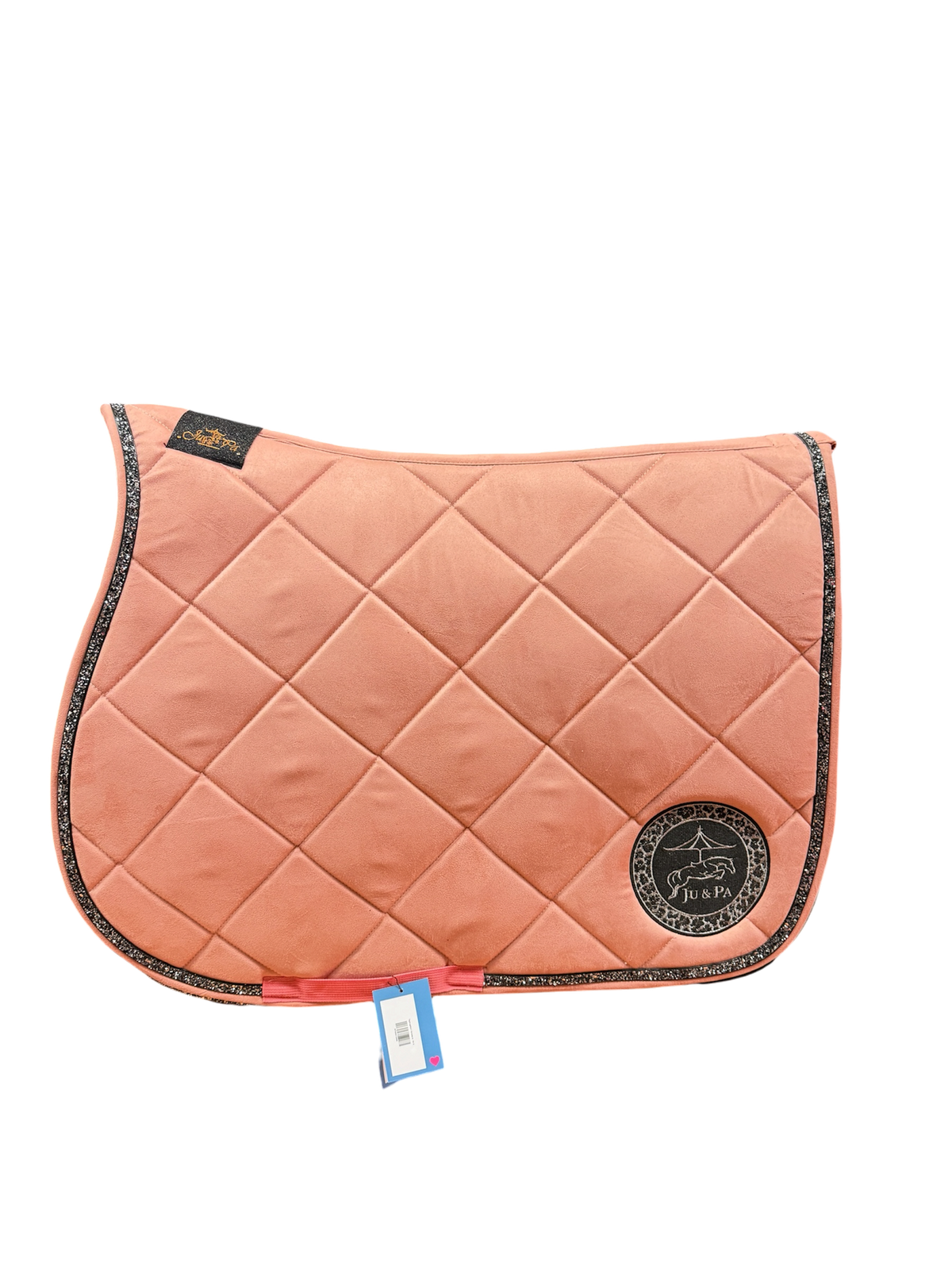 Ju&pa - Tapis velour rose broderie léopard