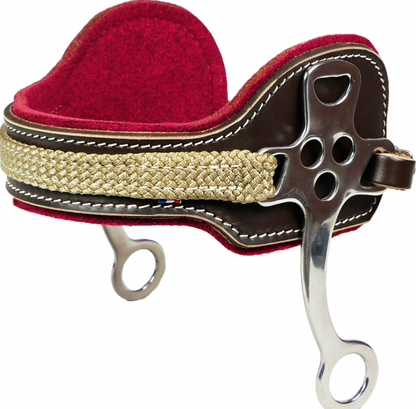 Hackamore en cuir et feutre de laine