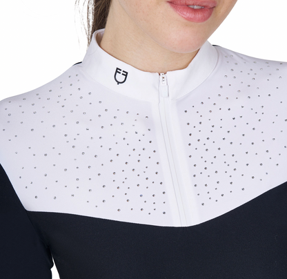 Equestro - Polo de concours manches longues à strass