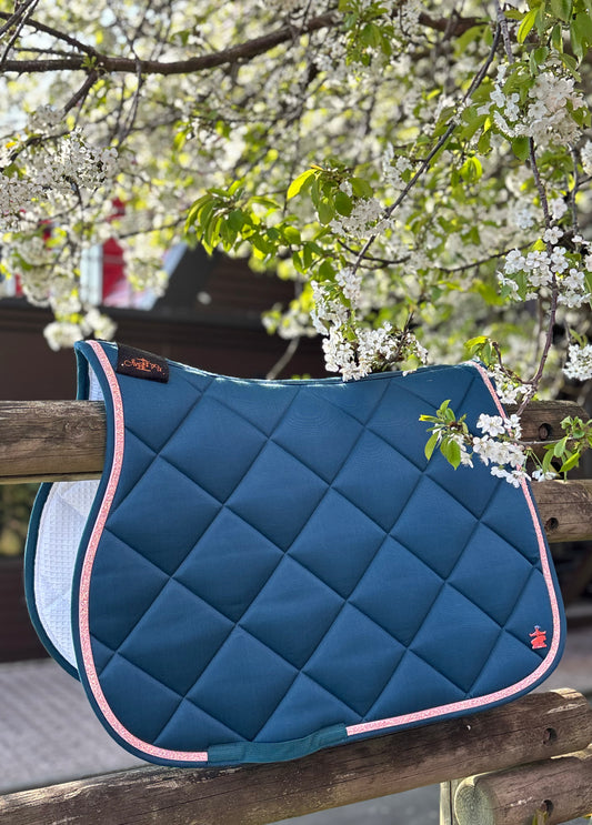 Ju&pa - Tapis Bleu canard/Rose
